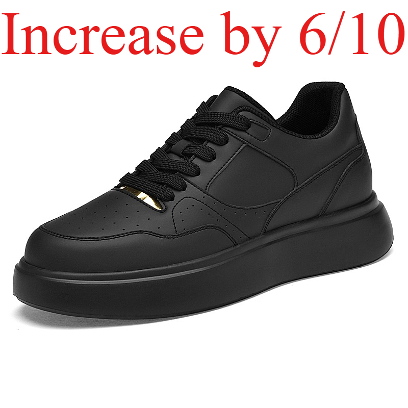 Men'S Shoes Height Increase - Men Solid Faux Leather Skate Shoes