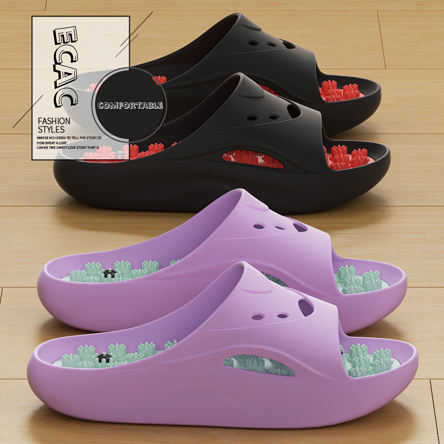 Women Men EVA Massage Slippers - Men Shoes On 评论和价格