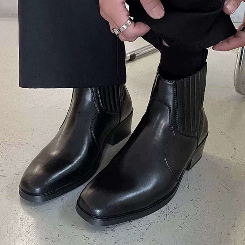 Autumn Winter Black Leather Sh - Men'S Shoes Height Increase 评论和价格