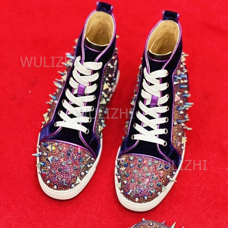 Dark Purple Crystal Rivet Men  - Men'S Shoes For Tennis 评论和价格