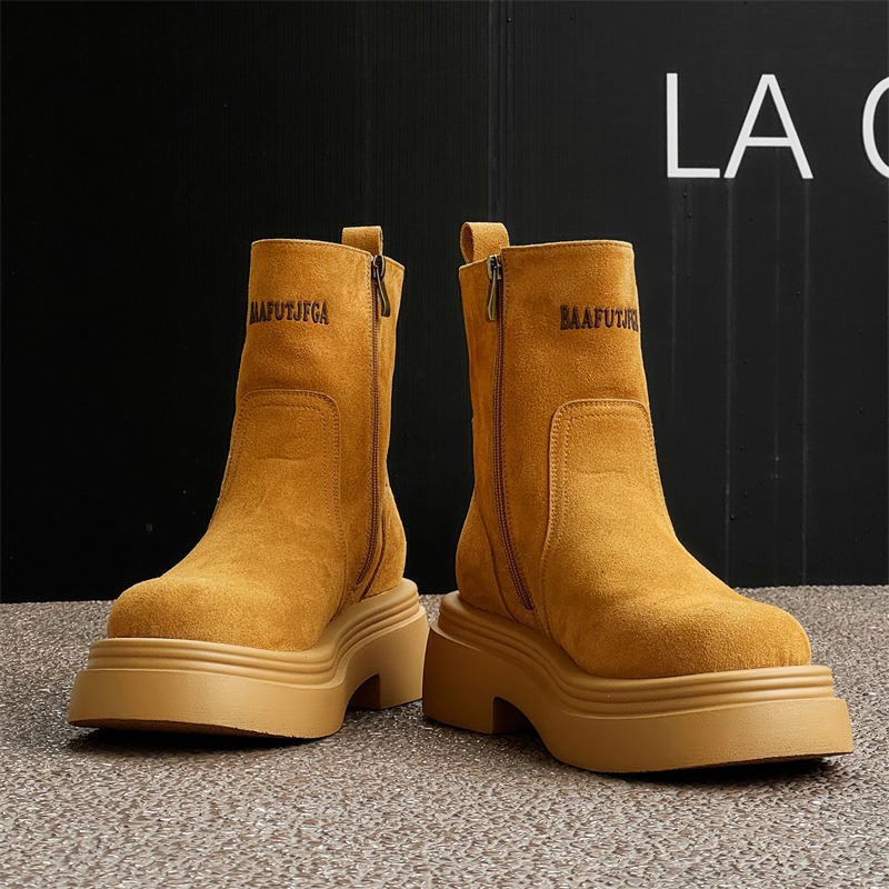 Winter Europe America Retro Th - Men'S Shoes Height Increase 评论和价格