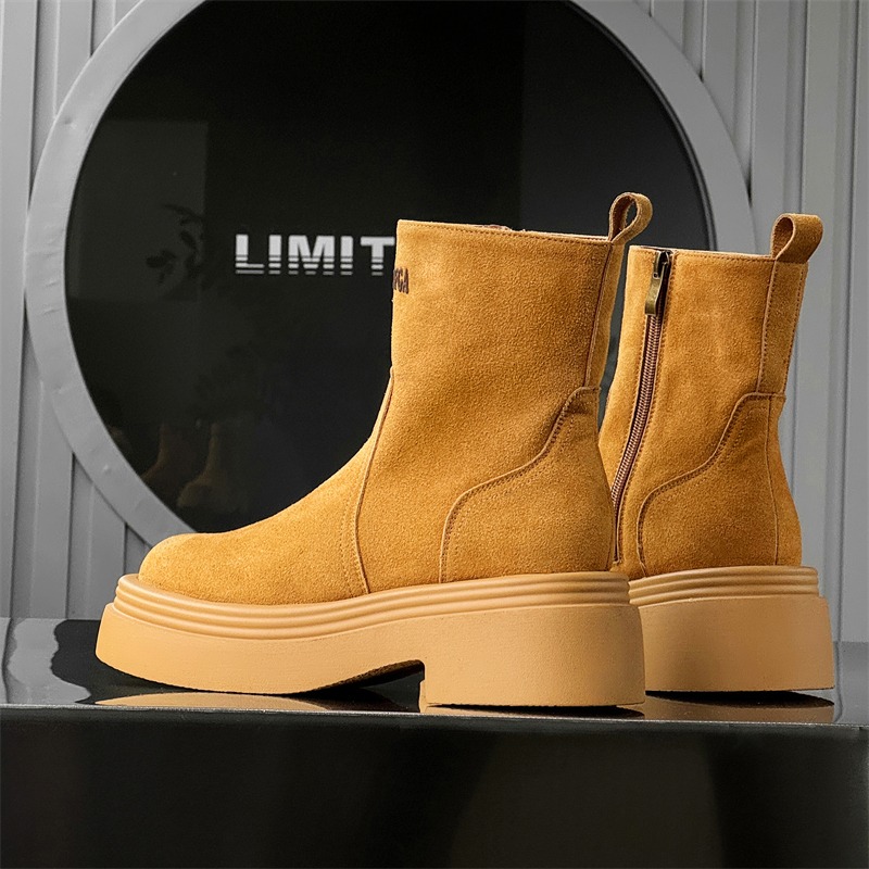 Winter Europe America Retro Th - Men'S Shoes Height Increase 评论和价格